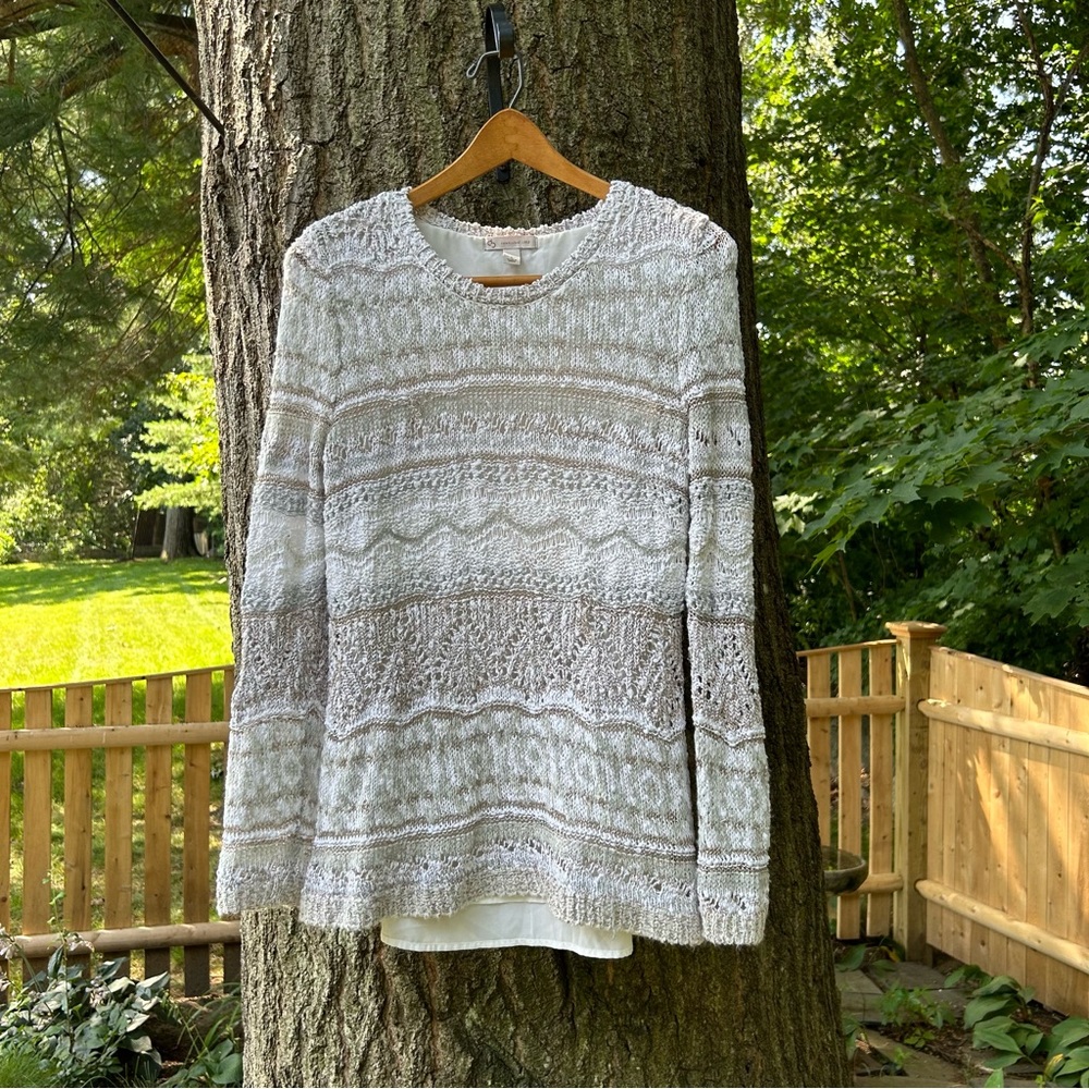 Dressbarn Patterned Layered Sweater - Picture 2 of 15